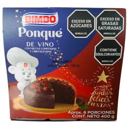 Ponqué De Vino Con Frutas Confitadas Bimbo X400Gr
