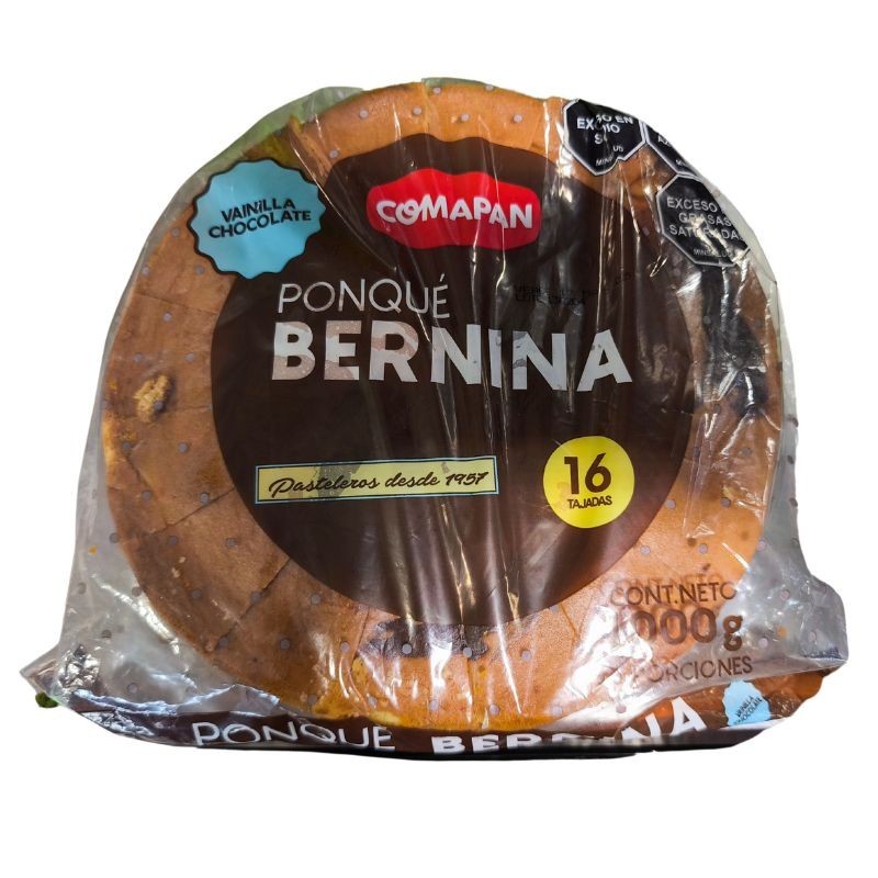 Ponqué Vainilla Chocolate X1.000Gr X16 Tajadas
