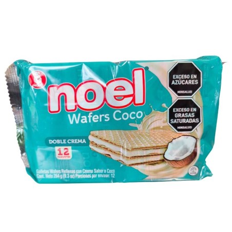 Galletas Wafers Noel Coco Doble Crema X12 Unidades