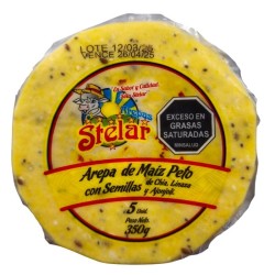 Arepas De Maíz Peto Con Semillas Stelar X5 Unidades X350Gr
