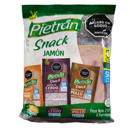 Snack Jamón Pietran X6 Porciones X210Gr