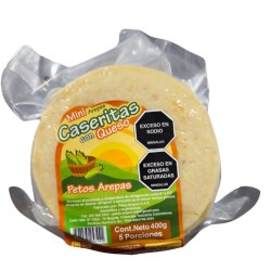 Mini Arepas Caseritas Con Queso Petos Arepas X400Gr X5 Unidades.