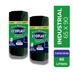 Bolsas Ecoplast Precortadas Tipo Grande 65x90 cm X8 Unidades