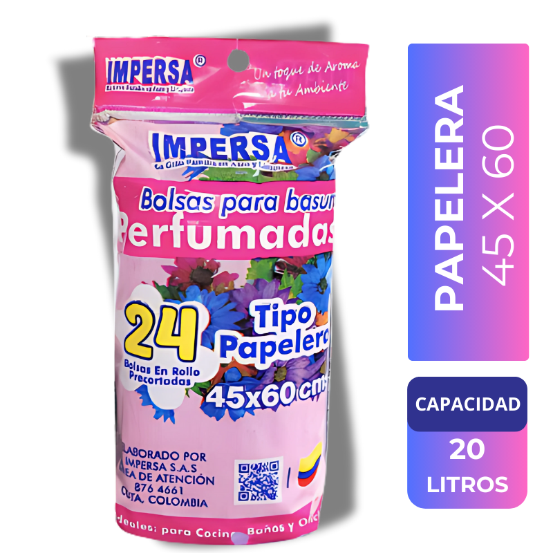 Bolsa Para Basura Impersa Perfumadas 45X60CM X24 Unidades