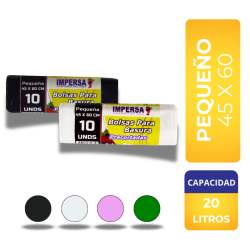 Rollo de Bolsas Para Basura Colores Impersa 45X60cm X10 Unidades