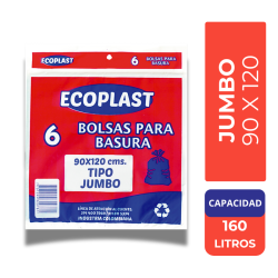 Bolsa Ecoplast Jumbo 90x120cm X6 Unidades