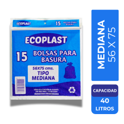 Bolsa Ecoplast Mediana 56x75cm X15 Unidades