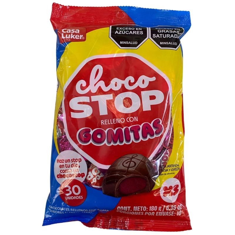 ChocoStop Relleno Con Gomitas X30Unidades X180Gr