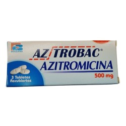 Azitrobac X500mg 3 tabletas