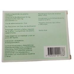 Buscapina NF 10 tabletas 325/10m