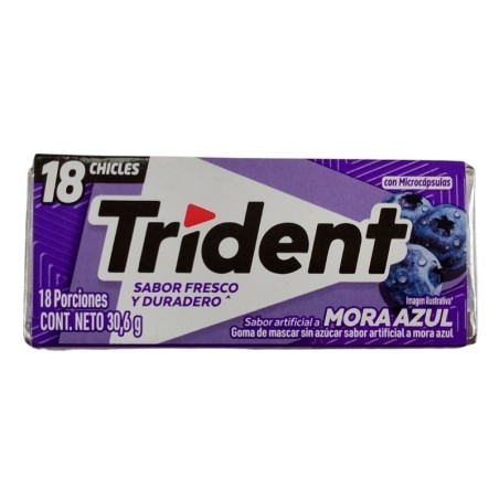 Chicles Trident Mora  Azul  X18 Und X30gr