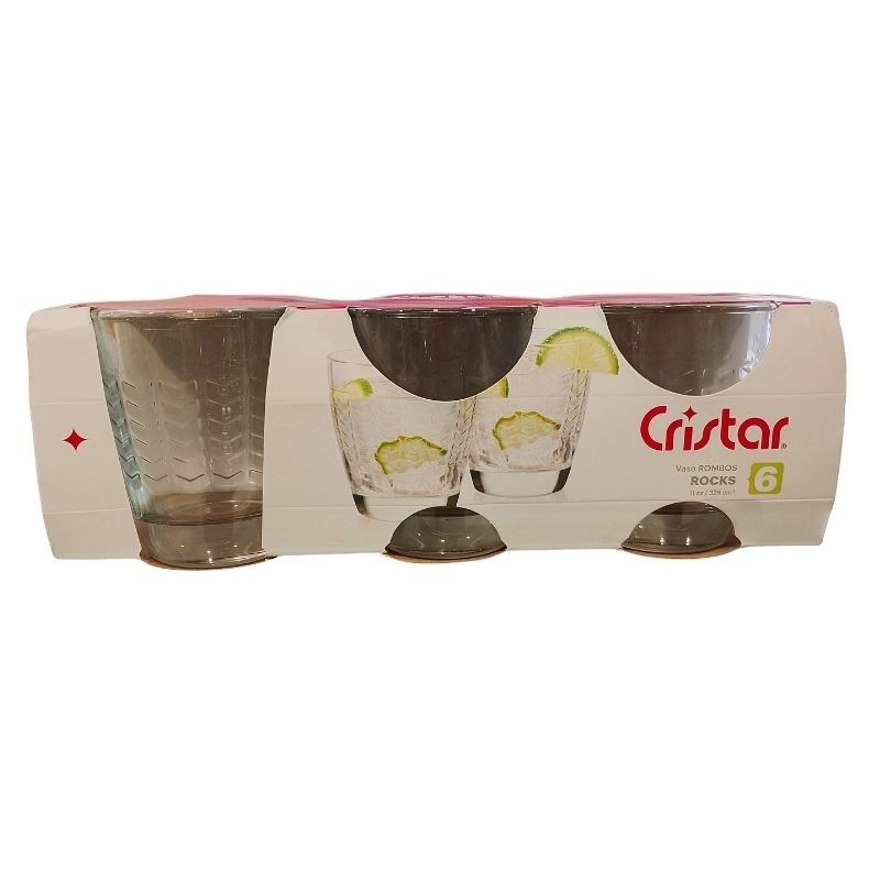 Vaso Cristal Rombos Rocks X6Und