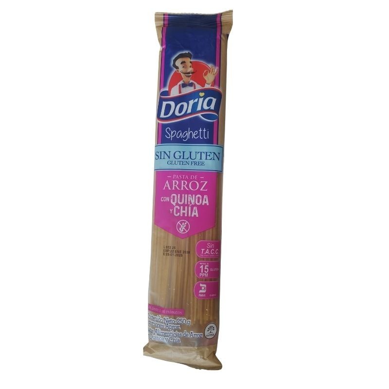 Pasta Doria Spaguetti  X250gr Sin Gluten Quinoa y Chía