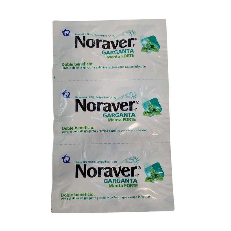 Noraver-P Garganta Menta Fracción 6 Tabletas Noraver-P Garganta Menta Fracción 6 Tabletas