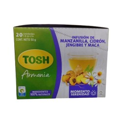Tosh Infusión Manzanilla, Cidron, Jengibre y Maca X20 unidades