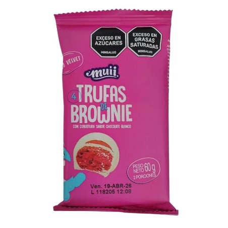 Muii Trufas de Brownie Chocolate Blanco X60 Gr