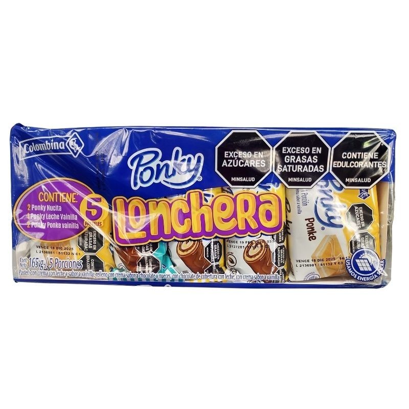Ponky Lonchera X5 paquetes X165gr