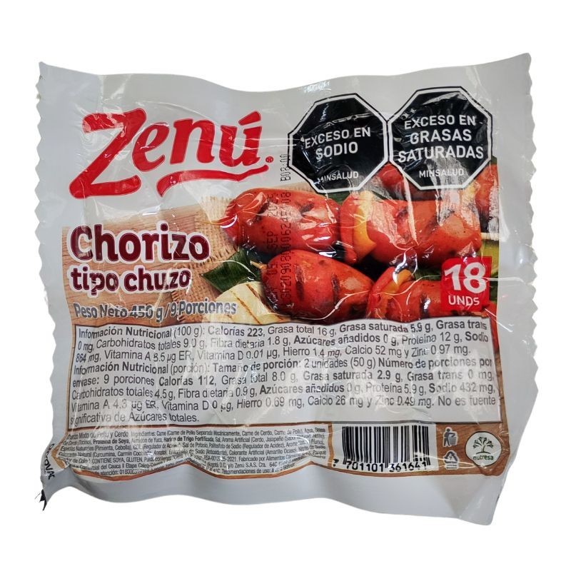 Chorizo Tipo Chuzo X450gr X9 porciones
