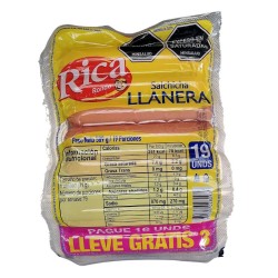 Salchicha Llanera Rica X19unidades X589gr