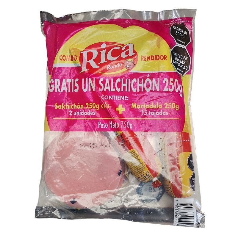 Combo Rica Mortadela + Salchicha + 2 Salchichones 980gr