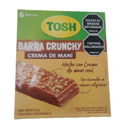 Barra Crunchy Crema de Mani Tosh  X132gr X6 Barras