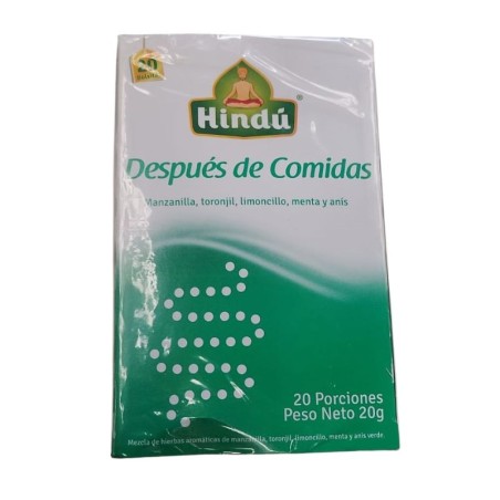 Hindu Despues de Comidas Manzanilla,Toronjil,Limoncillo,Menta y Anis X20gr X20 porciones