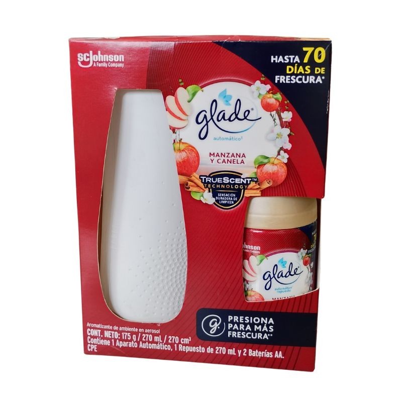 Glade Ambientador Manzana & Canela Aparato + Repuesto X270ml