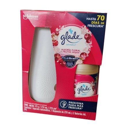 Glade Ambientador Alegria Floral & Frutos Rojos X175gr Aparato + 1 Respuesto de X270ml