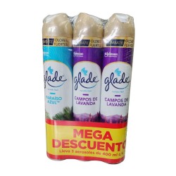 Ambientador Glade X3 unidades X400ml