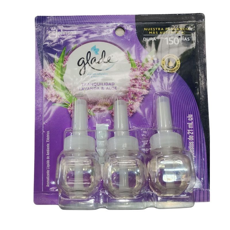 Glade Ambientador Lavanda & Aloe X3 unidades X21ml