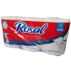 Papel Rosal Ultra Confort X6 Rollos Triple Hoja