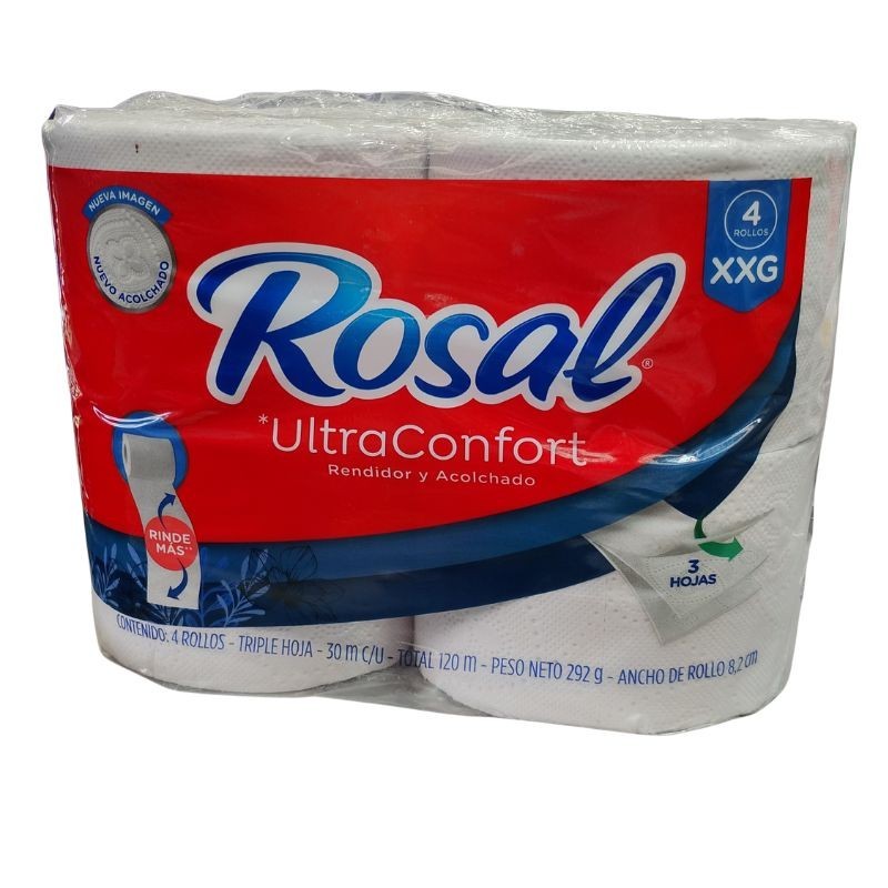 Papel Rosal Ultra Confort X4 Rollos Triple Hoja