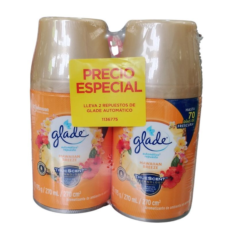Ambientador Glade Hawaiian Breeze   X270ml X2 unidades