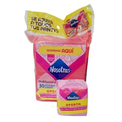 Nosotras Toallas  X30unidades Invisible Clasica + Protectores Multiestilo