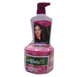 Shampoo Nutribela Biokeratina  X400ml  + Tratamiento Capilar X300ml