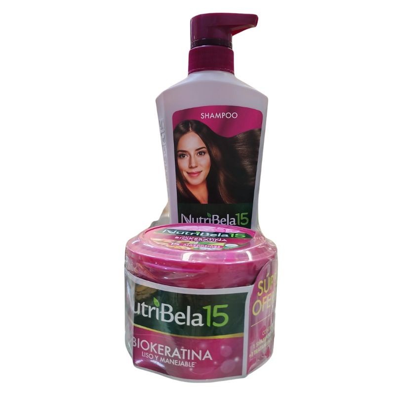 Shampoo Nutribela Biokeratina  X400ml  + Tratamiento Capilar X300ml