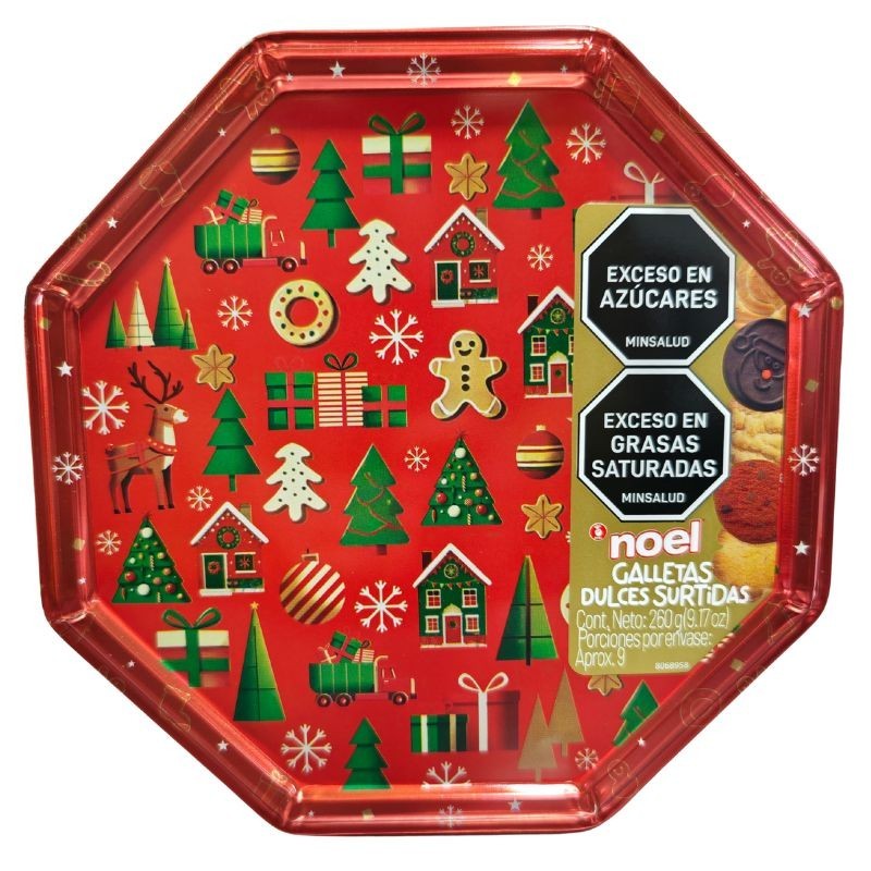 Galleta Noel Navideña Cofre Octagonal X260Gr