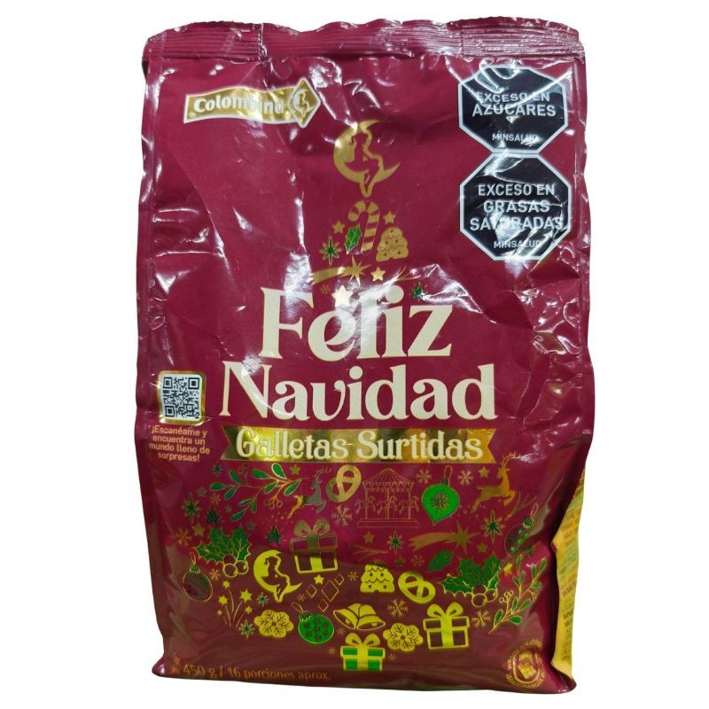 Galleta Colombina Bolsa Feliz Navidad X450Gr