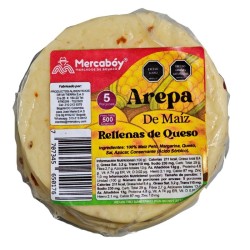 Arepa de Maiz Rellena de Queso Mercaboy X5 Porciones X500Gr