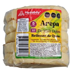 Arepas de Maíz Dulce Rellenas de Queso X5 Porciones X800Gr