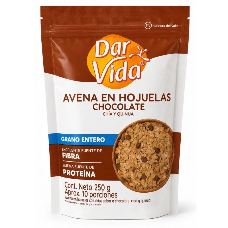 Avena Darvida En Hojuelas Chocolate Chia y Quinua X250Gr