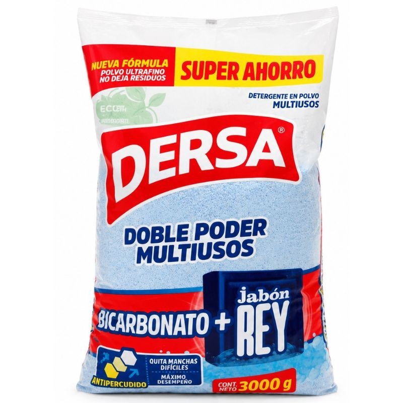 Detergente Dersa Bicarbonato + Jabón Rey X3000Gr