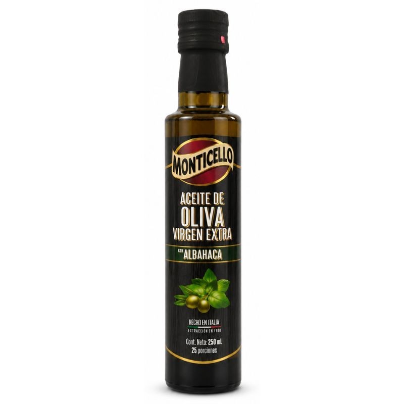 Aceite de Oliva Monticello Virgen Extra con Albahaca X250Ml