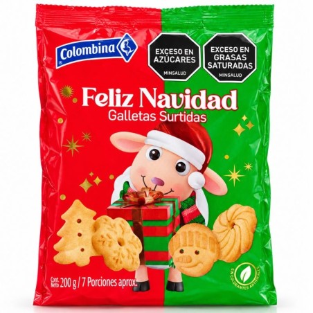 Galletas surtidas Feliz Navidad Colombina 200gr