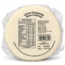 Queso Sotaquireño Bloque Campesino X500Gr