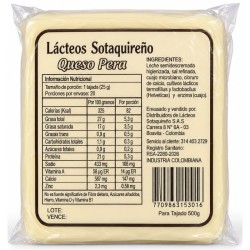 Queso Sotaquireño Tajado Pera X500Gr