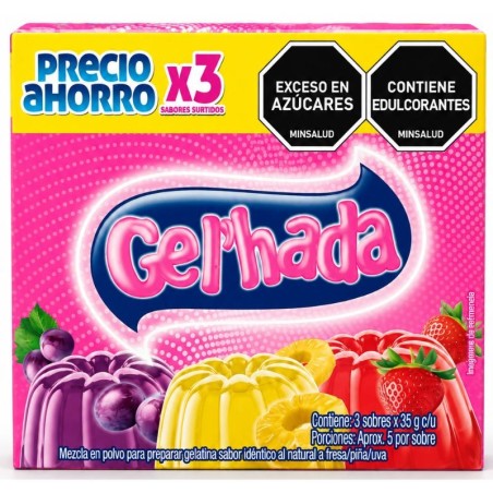 Gelatina Gelhada Piña-Fresa X3 Unidades