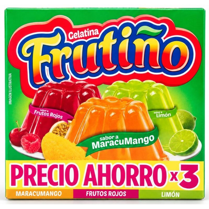 Gelatina Frutiño 120Gr Maracumango X3 Unidades Surtida