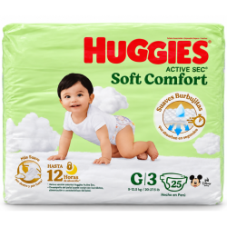 Pañales Huggies Active Sec Etapa 3 25 Unidades