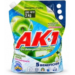 Detergente en Polvo AK-1 Manzana Verde con Válvula X3000Gr